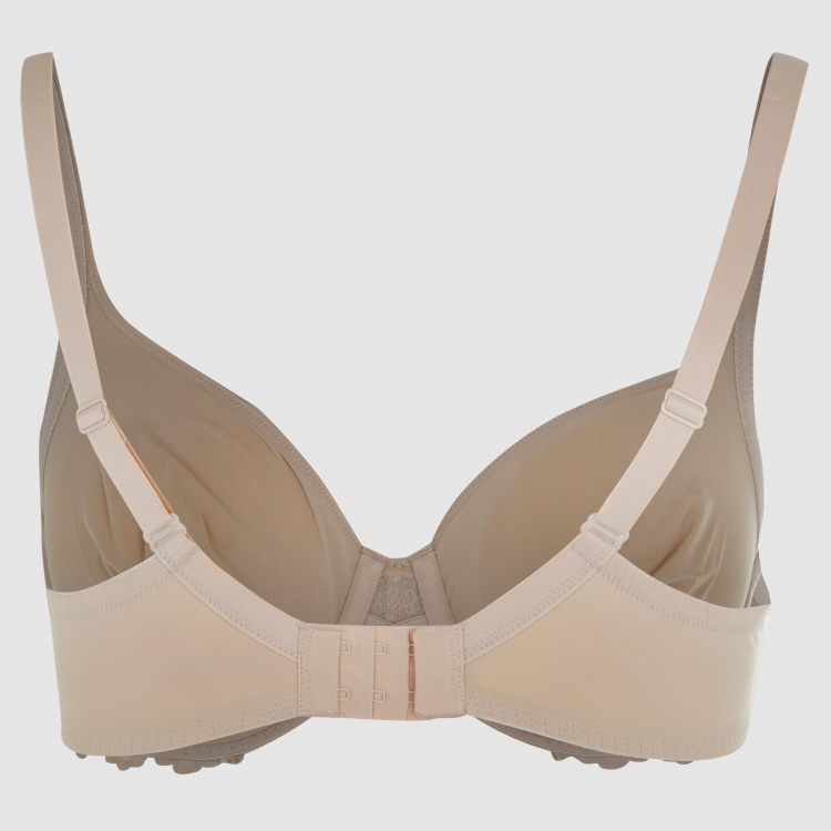 Molded Bra with Lace Detail and Bow Applique