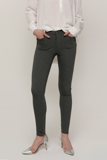 Full Length Solid Treggings with Pocket Detail and Belt Loops